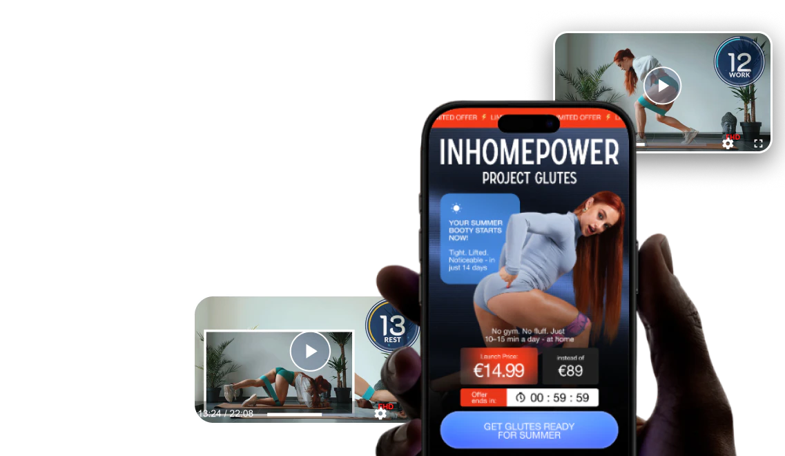 App interface and videos